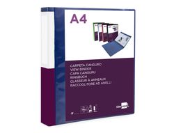 Carpeta liderpapel canguro 2 anillas 25 mm mixtas polipropileno din a4 azul translucido