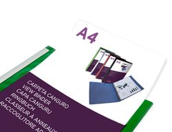 Carpeta liderpapel canguro 2 anillas 25 mm mixtas polipropileno din a4 verde translucido