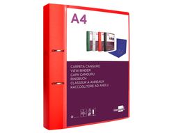 Carpeta liderpapel canguro 2 anillas 40 mm mixtas polipropileno din a4 rojo translicudo