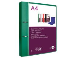 Carpeta liderpapel canguro 2 anillas 40 mm mixtas polipropileno din a4 verde translicudo