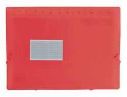 Carpeta Liderpapel Clasificador Fuelle 32110 Polipropileno Din A4 Roja Transparente 13 Departamentos