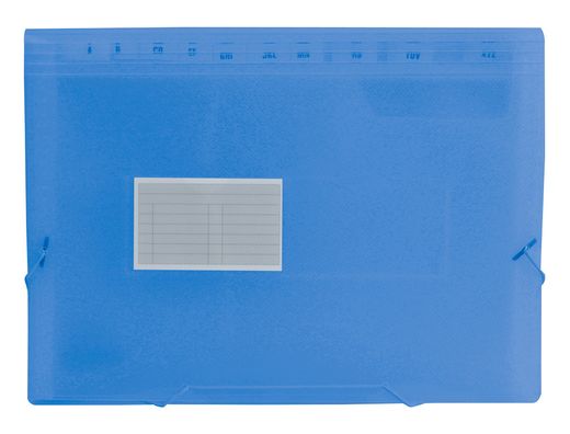 Carpeta Liderpapel Clasificador Fuelle 32112 Polipropileno Din A4 Azul Transparente 13 Departamentos