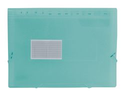 Carpeta Liderpapel Clasificador Fuelle 32113 Polipropileno Din A4 Verde Transparente 13 Departamentos