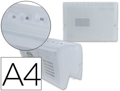 Carpeta Liderpapel Clasificador Fuelle 32114 Polipropileno Din A4 Incolora 13 Departamentos