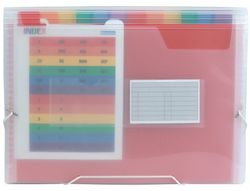 Carpeta Liderpapel Clasificador Fuelle 42159 Polipropileno A4 Tte 2 Huecos Tarjetas Spectrafile 13 Dpto