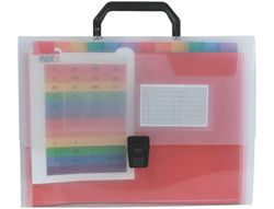 Carpeta Liderpapel Clasificador Fuelle 45144 Polipropileno A4 Transparente con Asa Spectrafile 26 Dpto