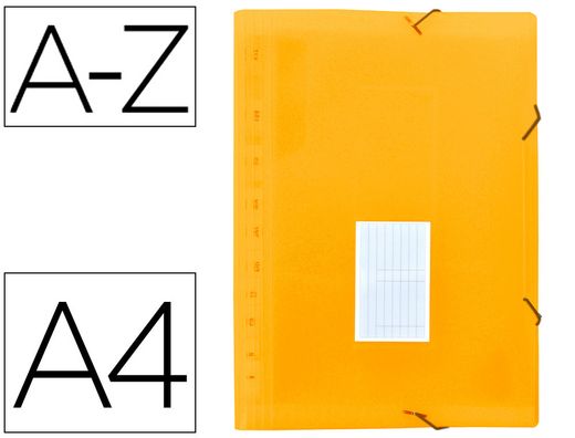 Carpeta liderpapel clasificador fuelle polipropileno din a4 naranja fluor opaco 13 departamentos