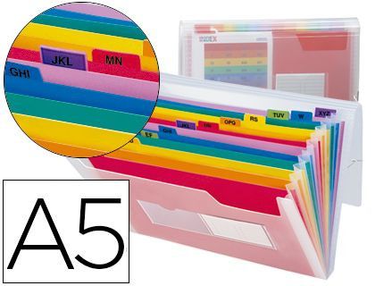 Carpeta Liderpapel Clasificador Fuelle Polipropileno Din A5 Spectrafile