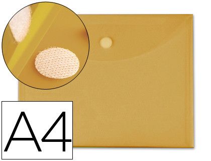 Carpeta liderpapel dossier a4 cierre de velcro amarilla