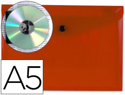 Carpeta Liderpapel Dossier Broche 34350 Polipropileno Din A5 Roja Transparente