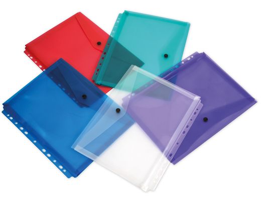 Carpeta Liderpapel Dossier Broche 36669 Polipropileno Din A4 Pack de 5 Col.Surtidos Transparente Multitaladro