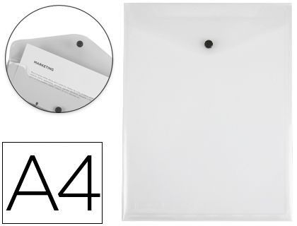 Carpeta Liderpapel Dossier Broche Polipropileno Din A4 Formato Vertical Transparente 50 Hojas