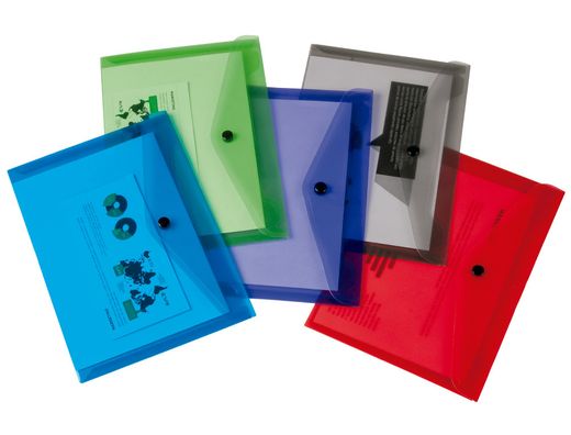 Carpeta Liderpapel Dossier Broche Polipropileno Din A6 Rojo Transparente