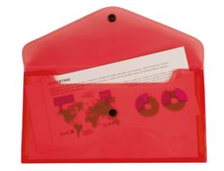Carpeta liderpapel dossier broche polipropileno tama o sobre americano 260x140 mm rojo translucido