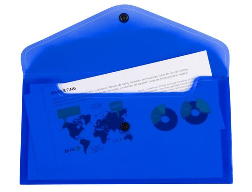 Carpeta Liderpapel Dossier Broche Polipropileno Tamaño Sobre Americano 260X140 mm Azul