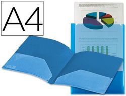 Carpeta Liderpapel Dossier Dos Bolsas Canguro 45682 Polipropileno Din A4 Azul