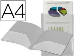 Carpeta Liderpapel Dossier Dos Bolsas Canguro 45684 Polipropileno Din A4 Transparente