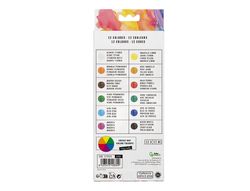 Pintura de acuarela liderpapel caja de 12 tubos de aluminio de 12 ml colores surtidos