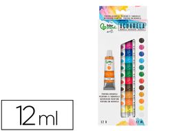 Pintura de acuarela liderpapel caja de 12 tubos de aluminio de 12 ml colores surtidos
