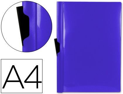 Carpeta Liderpapel Dossier Pinza Lateral 45322 Polipropileno Din A4 Azul 60 Hojas Pinza Deslizante