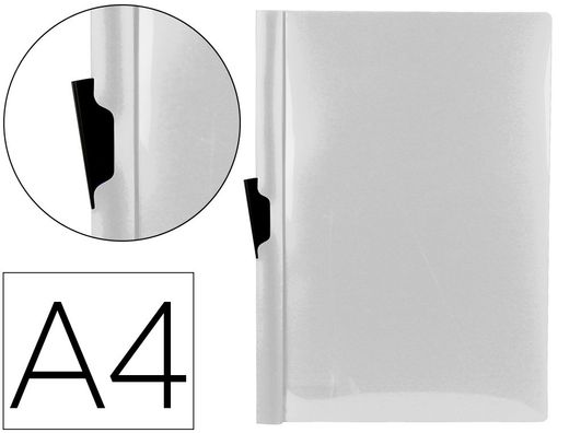 Carpeta liderpapel dossier pinza lateral polipropileno din a4 transparente 60 hojas pinza deslizante