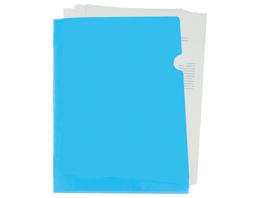 Carpeta liderpapel dossier u ero polipropileno din a4 celeste opaco 20 hojas