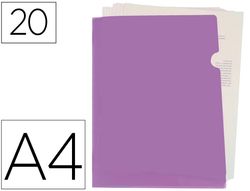Carpeta liderpapel dossier u ero polipropileno din a4 lavanda opaco 20 hojas