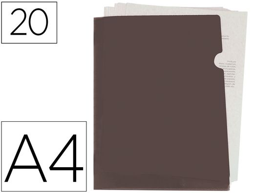 Carpeta liderpapel dossier u ero polipropileno din a4 negro opaco 20 hojas