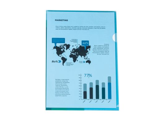 Carpeta Liderpapel Dossier Uñero 44002 Polipropileno Din A4 Azul 20 Hojas
