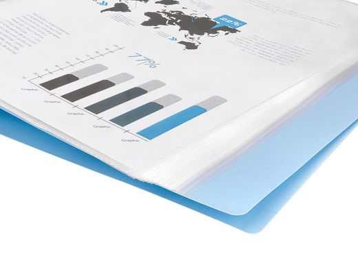 Carpeta liderpapel escaparate 10 fundas polipropileno DIN A4 celeste opaco