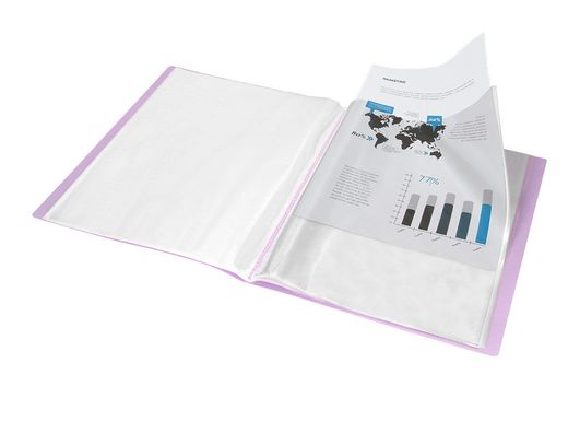 Carpeta liderpapel escaparate 10 fundas polipropileno DIN A4 lavanda opaco