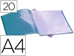 Carpeta liderpapel escaparate 20 fundas polipropileno din a4 celeste opaco