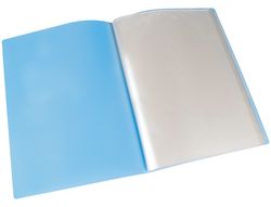 Carpeta liderpapel escaparate 20 fundas polipropileno din a4 celeste opaco