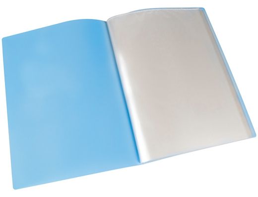 Carpeta liderpapel escaparate 20 fundas polipropileno din a4 celeste opaco