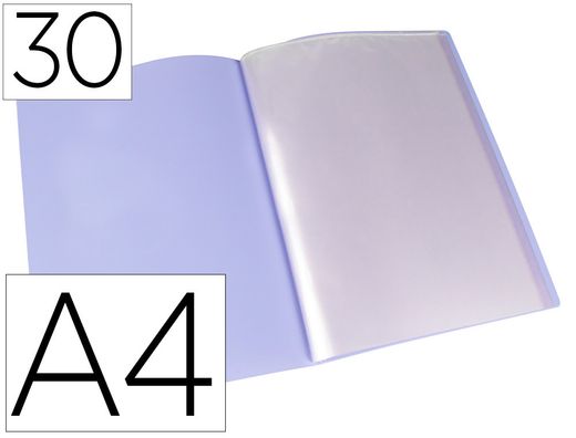 Carpeta liderpapel escaparate 30 fundas polipropileno din a4 lavanda opaco