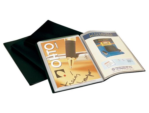 Carpeta Liderpapel Escaparate 30 Fundas Pvc Folio Negro