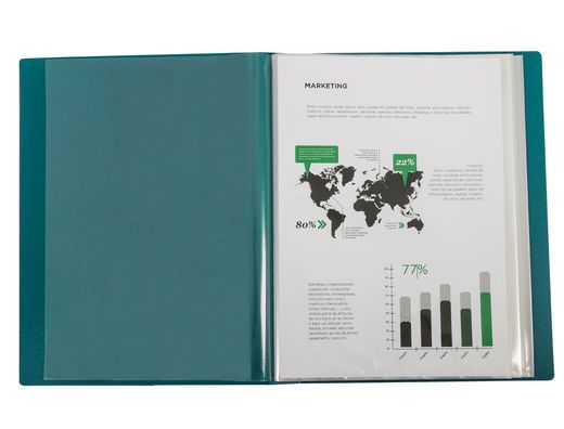 Carpeta Liderpapel Escaparate 31763 80 Fundas Polipropileno Din A4 Verde Lomo Personalizable