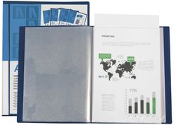 Carpeta Liderpapel Escaparate 37732 40 Fundas Canguro Polipropileno Din A4 Azul Portada y Lomo Personalizable