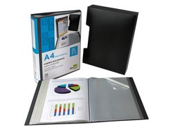 Carpeta Liderpapel Escaparate 37862 100 Fundas Polipropilenodin A4 Azul con Cajetin