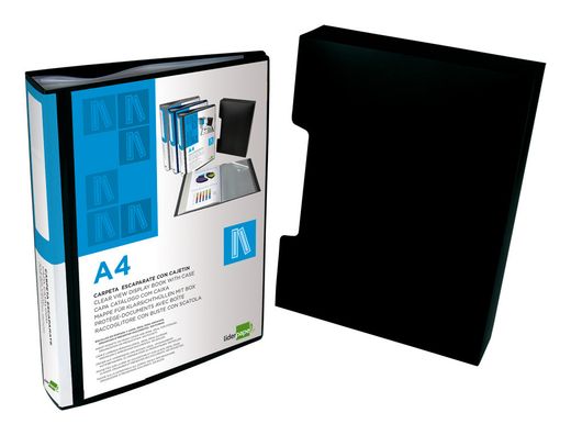 Carpeta Liderpapel Escaparate 37865 100 Fundas Polipropilenodin A4 Negra con Cajetin