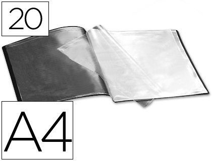 Carpeta Liderpapel Escaparate 37915 20 Fundas Polipropileno Din A4 Negra