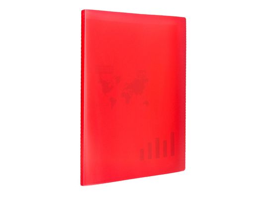 Carpeta liderpapel escaparate 40 fundas polipropileno din a3 rojo translucido