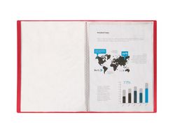 Carpeta liderpapel escaparate 40 fundas polipropileno din a3 rojo translucido