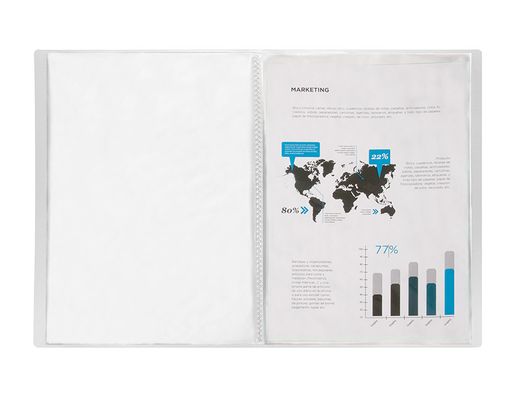 Carpeta liderpapel escaparate 40 fundas polipropileno din a3 transparente translucido