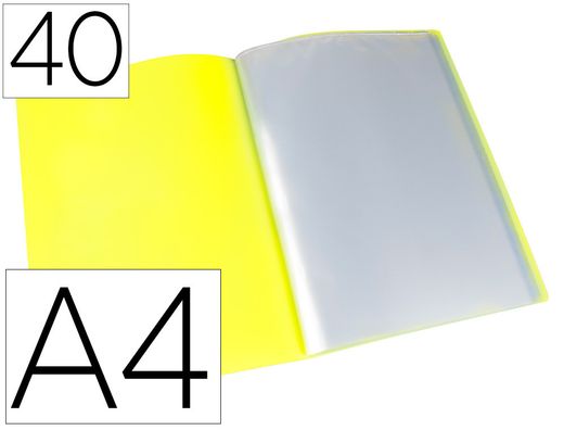 Carpeta liderpapel escaparate 40 fundas polipropileno din a4 amarillo fluor opaco