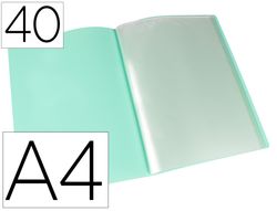 Carpeta liderpapel escaparate 40 fundas polipropileno din a4 verde manzana opaco