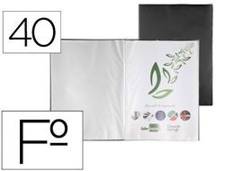 Carpeta Liderpapel Escaparate 40 Fundas Pvc Folio Negro