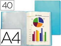 Carpeta Liderpapel Escaparate 47052 40 Fundas Polipropileno Traslucida Din A4 Azul Frosty