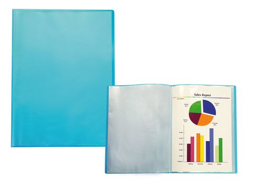 Carpeta Liderpapel Escaparate 47072 60 Fundas Polipropileno Traslucida Din A4 Azul Frosty