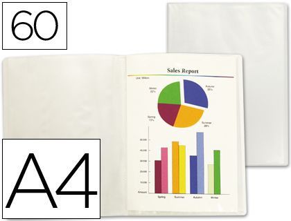 Carpeta Liderpapel Escaparate 47074 60 Fundas Polipropileno Frosty Din A4 Transparente